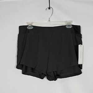 NWT RBX Women's Black Stretch Woven With Lazer Cut Size Large Athletic Short